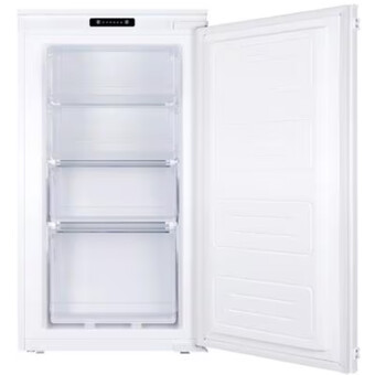 Der Amica EGS 16173 ist ein 4*-Einbau-Gefrierschrank. Das Gerät mit seinen 4 Schubladen passt in ein Schranknische von 88 cm und wird per Schlepptürtechnik installiert.