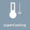 Die Taste superCooling senkt für einen definierten Zeitraum die Temperatur für das schnelle Kühlen von frischen Lebensmitteln.