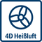 Mit 4D-Heißluft können Sie Ihre Speisen ab sofort beliebig auf den Einschubhöhen 1-4 platzieren - der Ergebnis wird immer perfekt. Dafür sorgt unser neues Lüfterrad, welches seine Drehrichtung während des Betriebs wechselt.